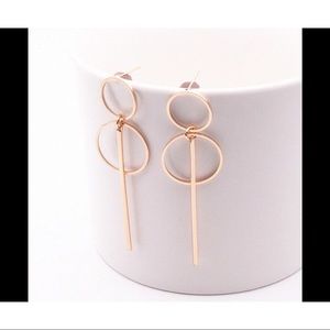 ❤️Gold long tassel with circles dangling earrings